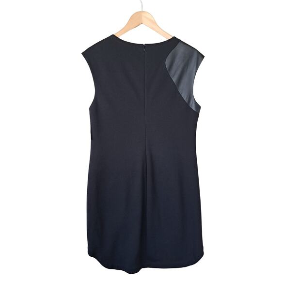 NWT Trina Turk Missy Black Ponte Sheath Dress Size 10 Leather Detail - Picture 5 of 14